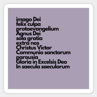 latin summary of the faith, purple Sticker